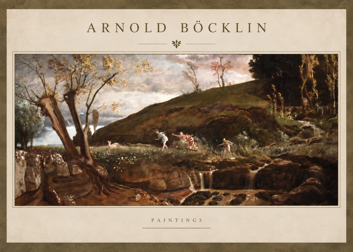 Arnold Böcklin Nymphs and Satyr No5 - Poster