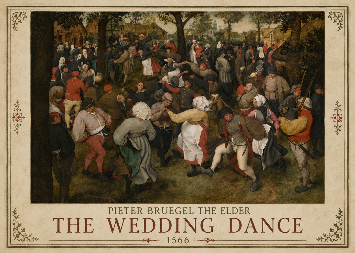 Pieter Bruegel The Wedding Dance II No1 - Poster