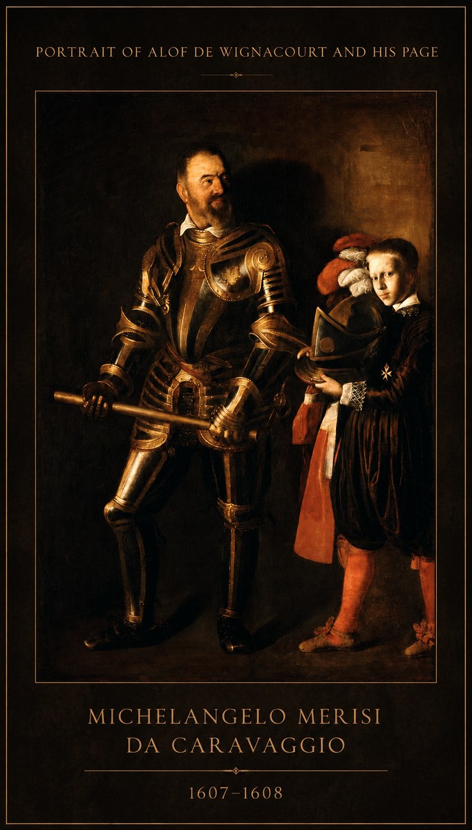 Michelangelo Merisi da Caravaggio Portrait of Alof De Wignacourt and His Page No1 - Poster