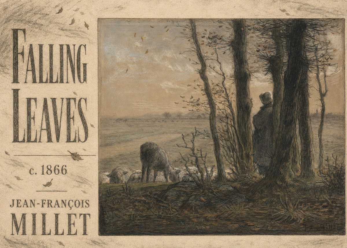 Jean-François Millet Falling Leaves No5 - Poster