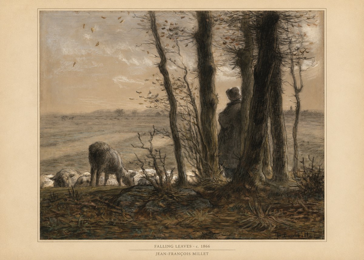 Jean-François Millet Falling Leaves No6 - Poster